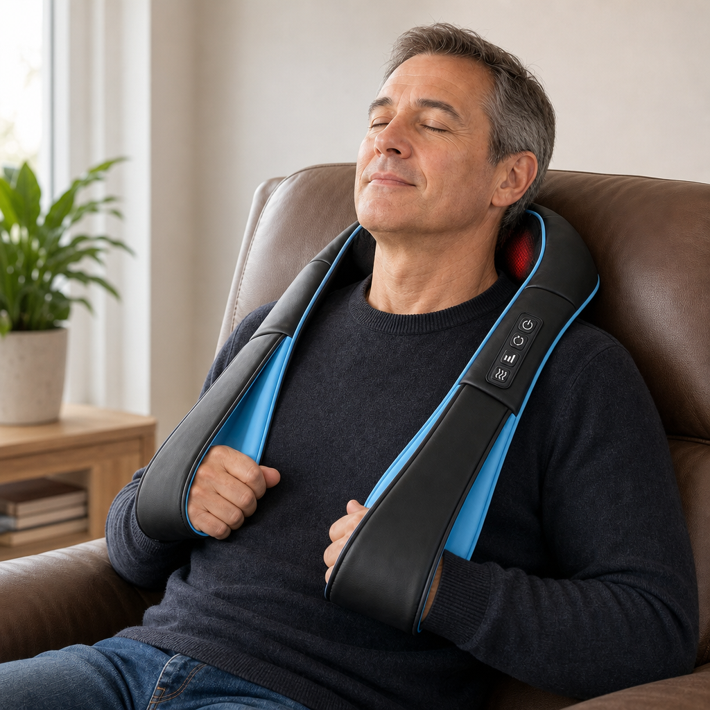Shiatsu Neck Back and Shoulder Massager with Heat, 8 Kneading Nodes 3 Speeds Infrared Warmth, Home and Car Adapter Plug-In 15-Min Auto-Off