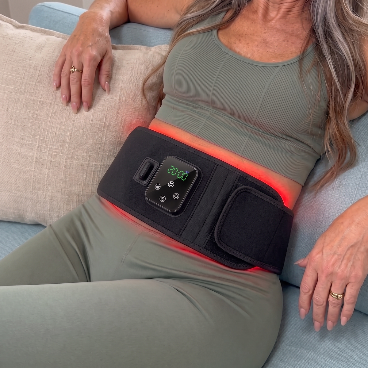 Red Light Therapy Pad Wrap, 660nm 850nm Near Infrared LED, 120 LEDs, Timer Remote, 19.6 x 8.6 In Flexible Belt for Back Shoulders Waist Knees
