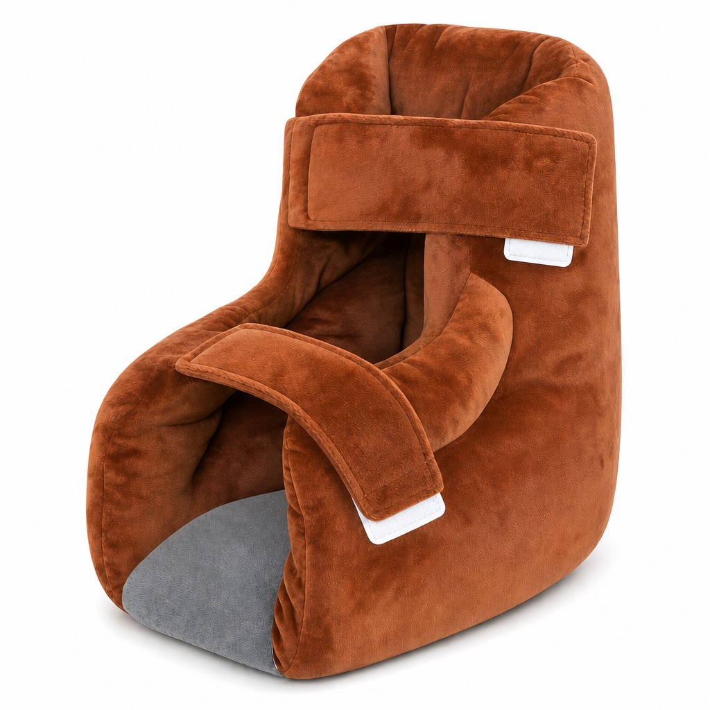 Brown heel protector plush product only stock white background