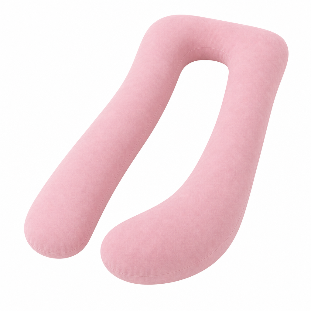 U-Shaped Full Body Pillow 57 and 65 In, Removable Velvet or Cooling Cover, Long Side Sleeper Pillow for Home Bedroom