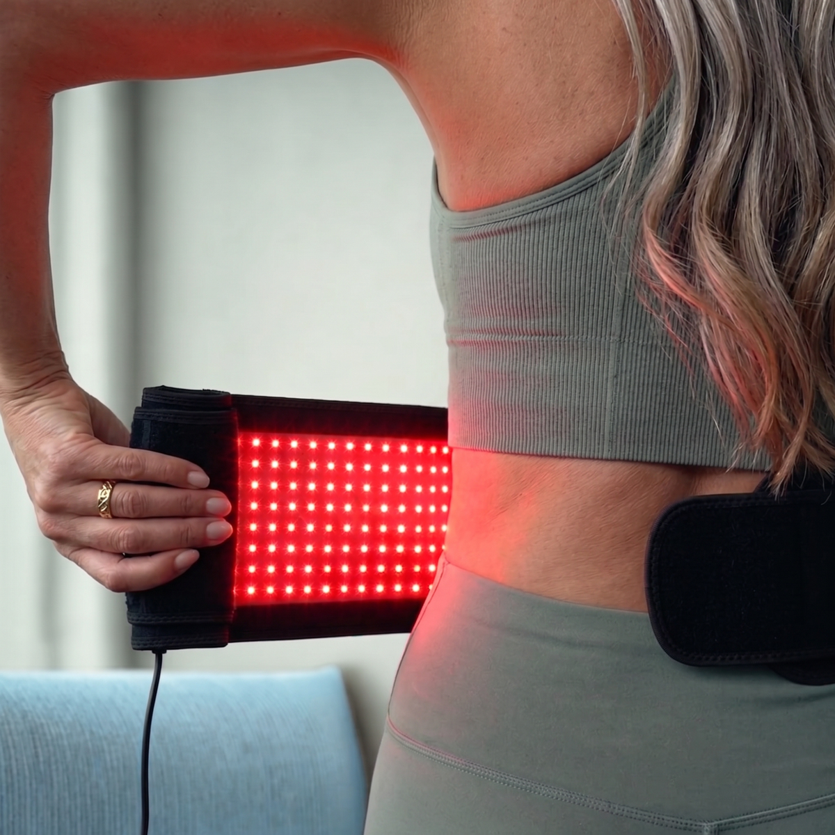 Red Light Therapy Pad Wrap, 660nm 850nm Near Infrared LED, 120 LEDs, Timer Remote, 19.6 x 8.6 In Flexible Belt for Back Shoulders Waist Knees
