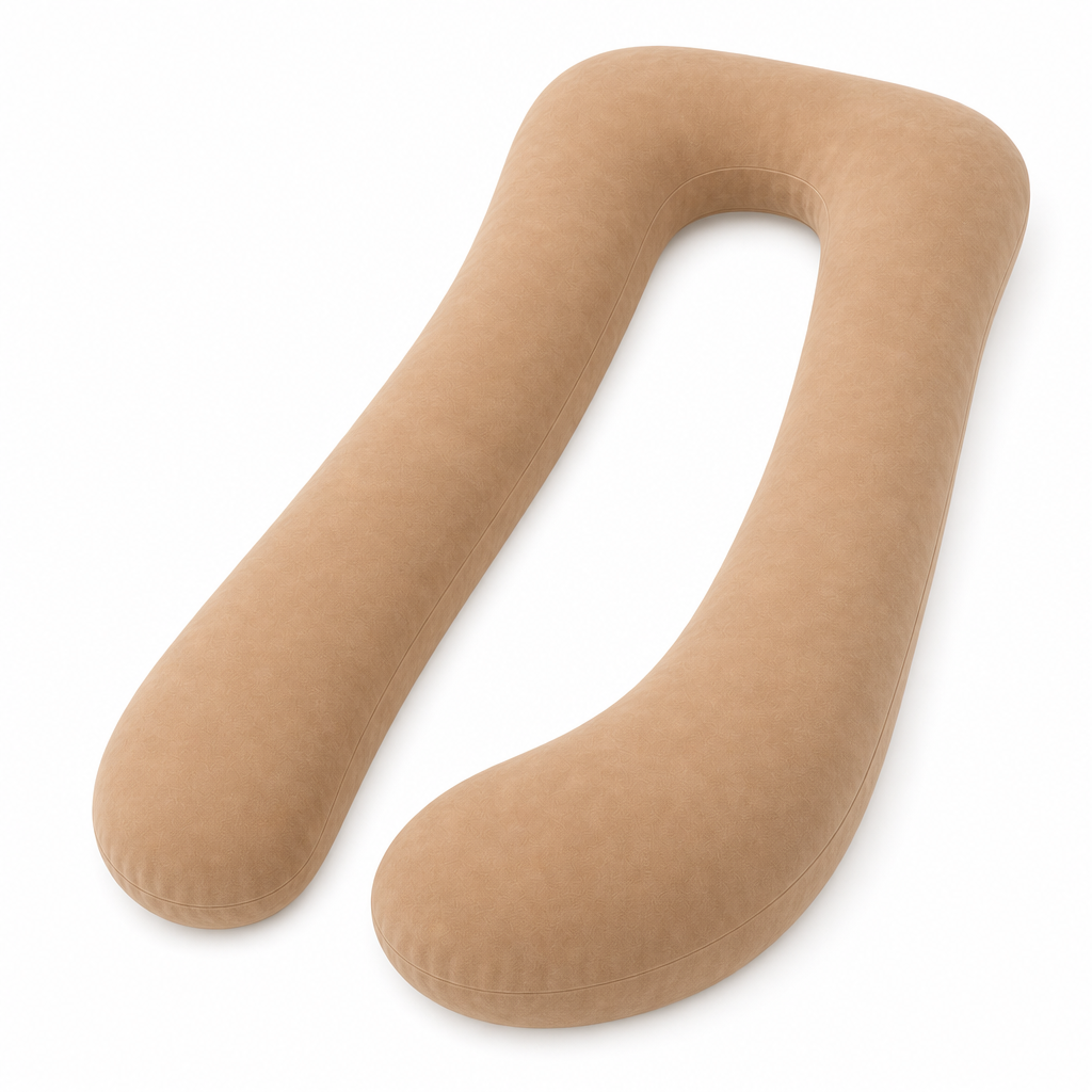 U-Shaped Full Body Pillow 57 and 65 In, Removable Velvet or Cooling Cover, Long Side Sleeper Pillow for Home Bedroom