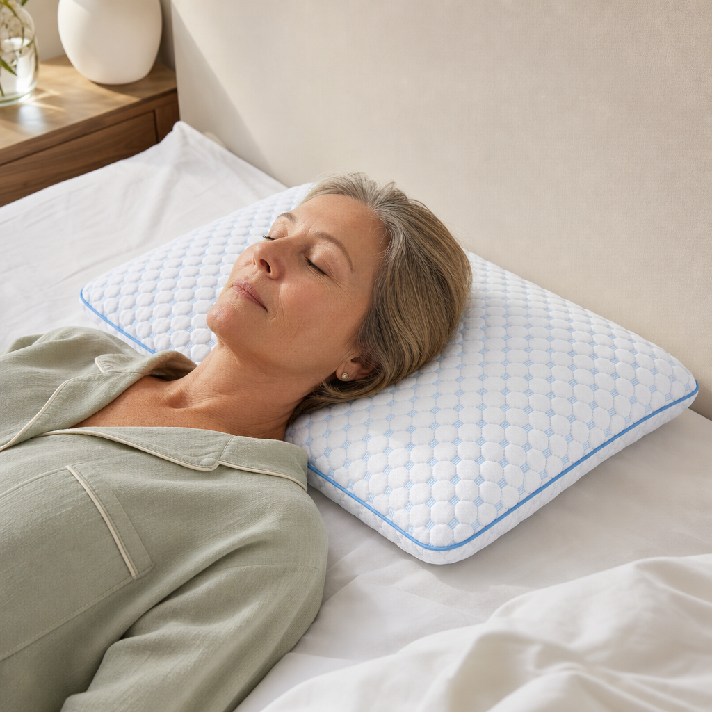 Thin Cooling Gel Memory Foam Pillow, Low Profile Flat Pillow for Stomach and Back Sleepers, Washable Dual Cool Cover Multi Height