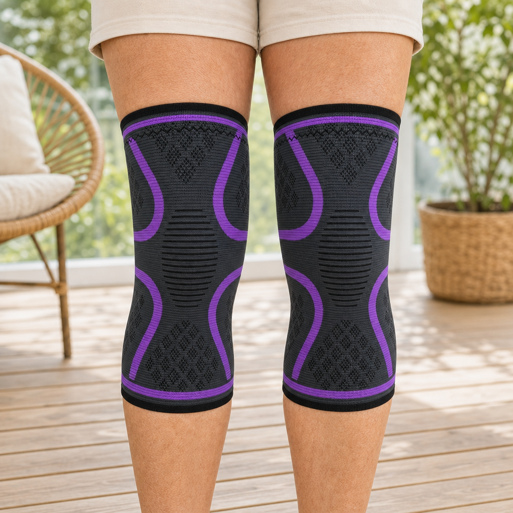 Compression Knee Brace Sleeve 2-Pack for Men and Women, Breathable Non-Slip Knee Support, Running Workouts Sports Gym and Everyday Wear