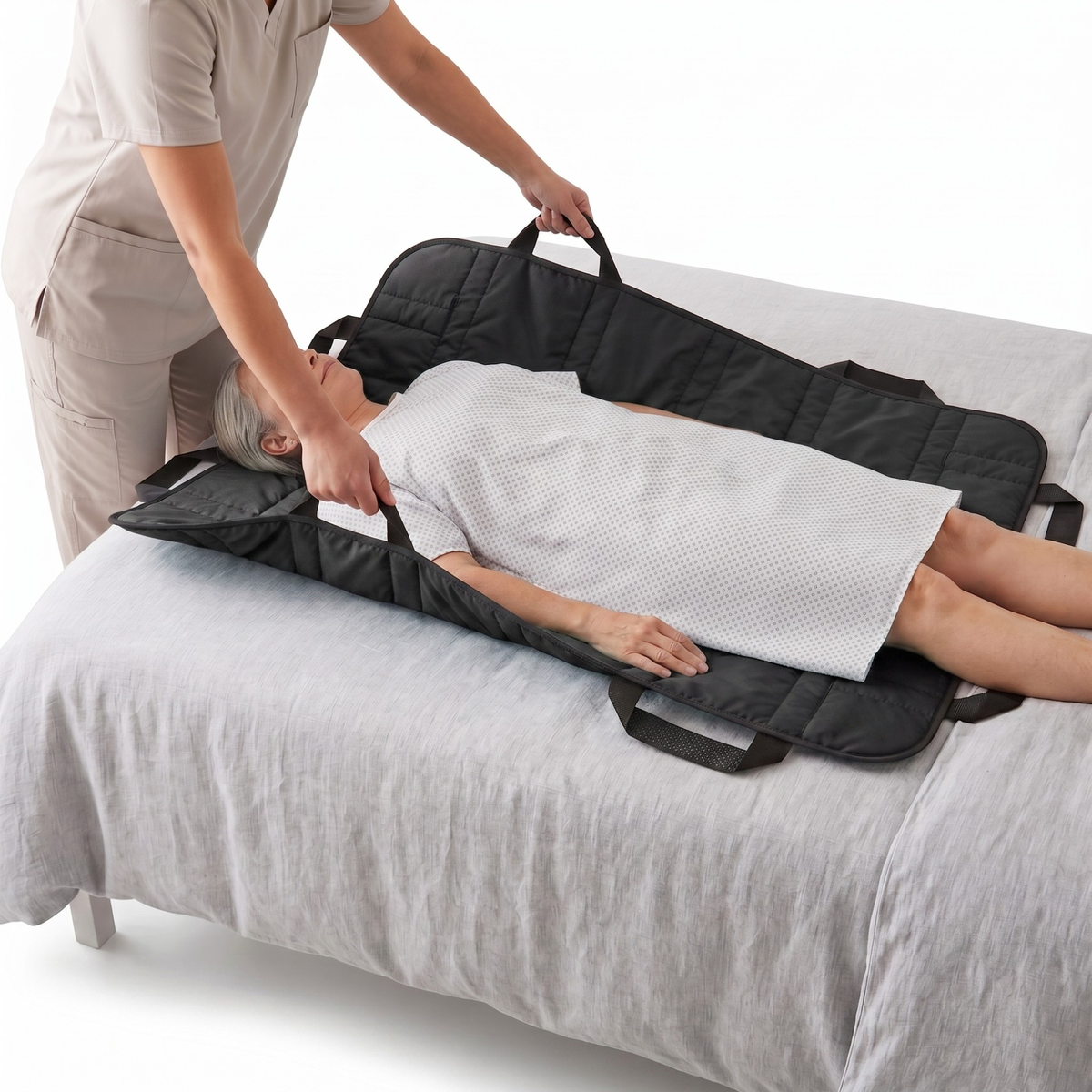 Reusable Nylon Bed Pad Sheet 48 x 40 In, Double-Sided Waterproof with 8 Reinforced Handles, Machine Washable Multi Color Home Bedroom Use