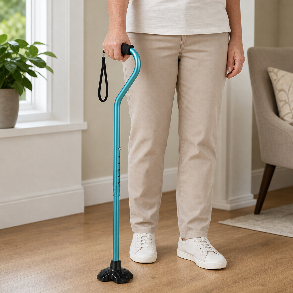 Folding cane indoor use lifestyle