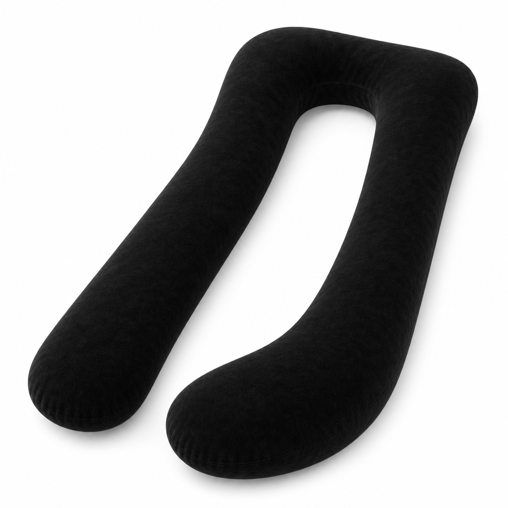 U-Shaped Full Body Pillow 57 and 65 In, Removable Velvet or Cooling Cover, Long Side Sleeper Pillow for Home Bedroom