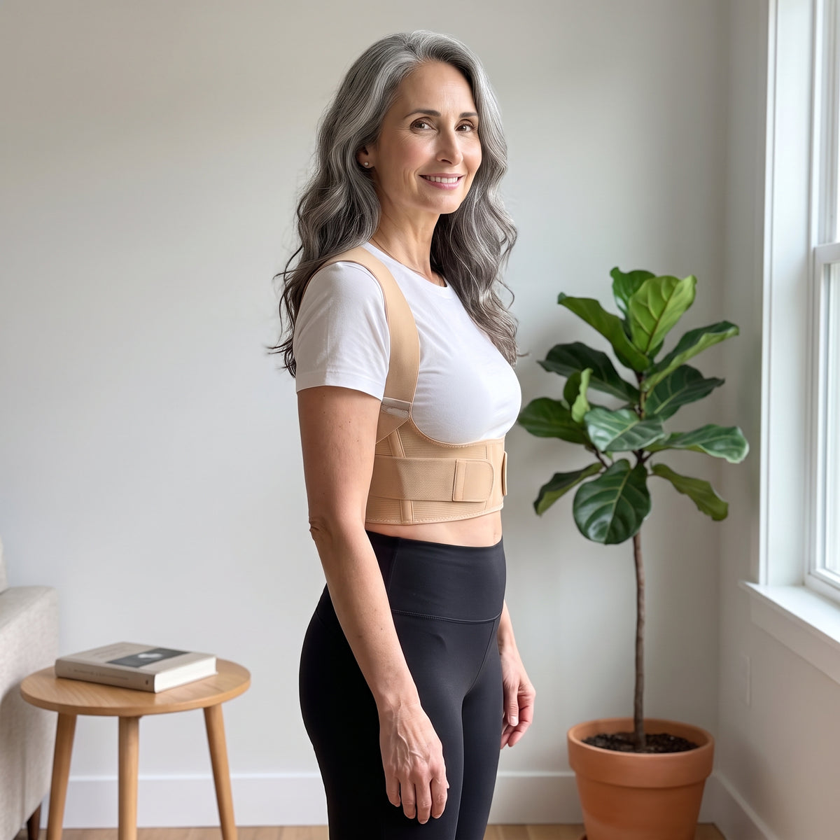 Adjustable Posture Corrector Bra for Women, Dual Y and X Strap Back Support, Flexible Rods Breathable Fit, Sizes S-L Under Clothes Everyday Wear