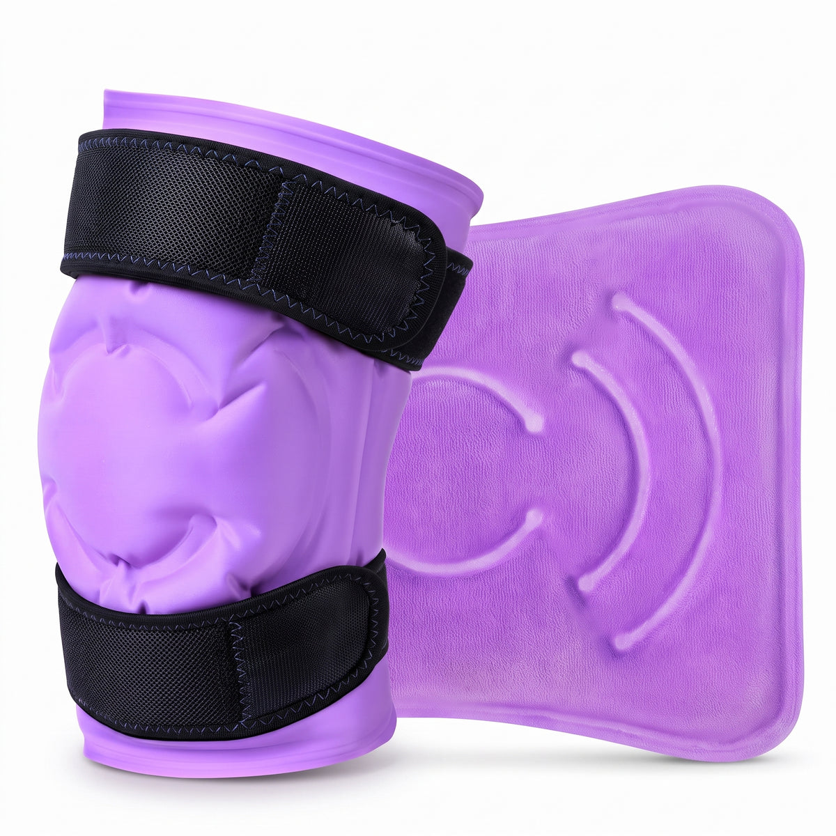 Large Reusable Knee Ice Pack Wrap, Flexible Gel Cold Pack Soft After Freezing, Plush Lining Dual Elastic Straps Multi Size Pack