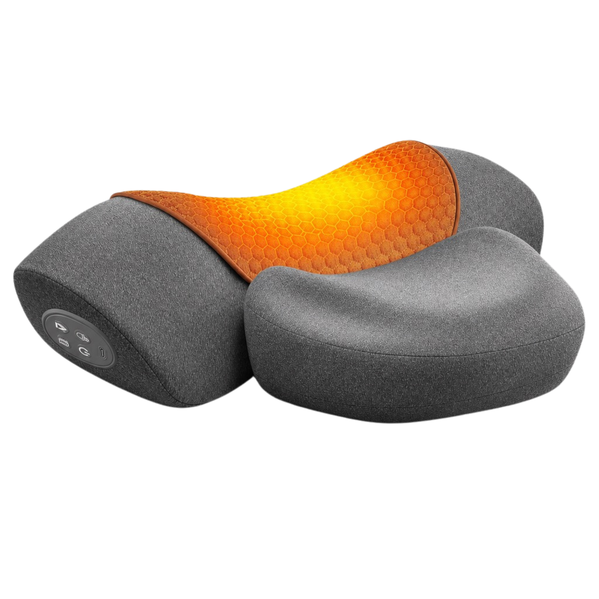 Cordless Heated Neck Massager Pillow, Rechargeable Airbag Stretch 3 Modes 3 Heat Levels, Memory Foam Mesh, 15-Min Auto-Off, Home Office Travel