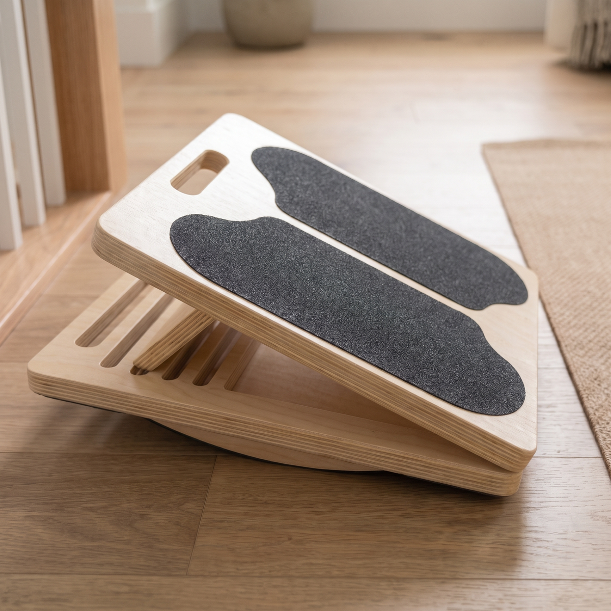 3-in-1 Slant and Balance Board 11-Ply Poplar Core, 300 lb Capacity 6 Angles 20-45 Deg, Non-Slip Surface Calf Stretch Balance Home Gym Use