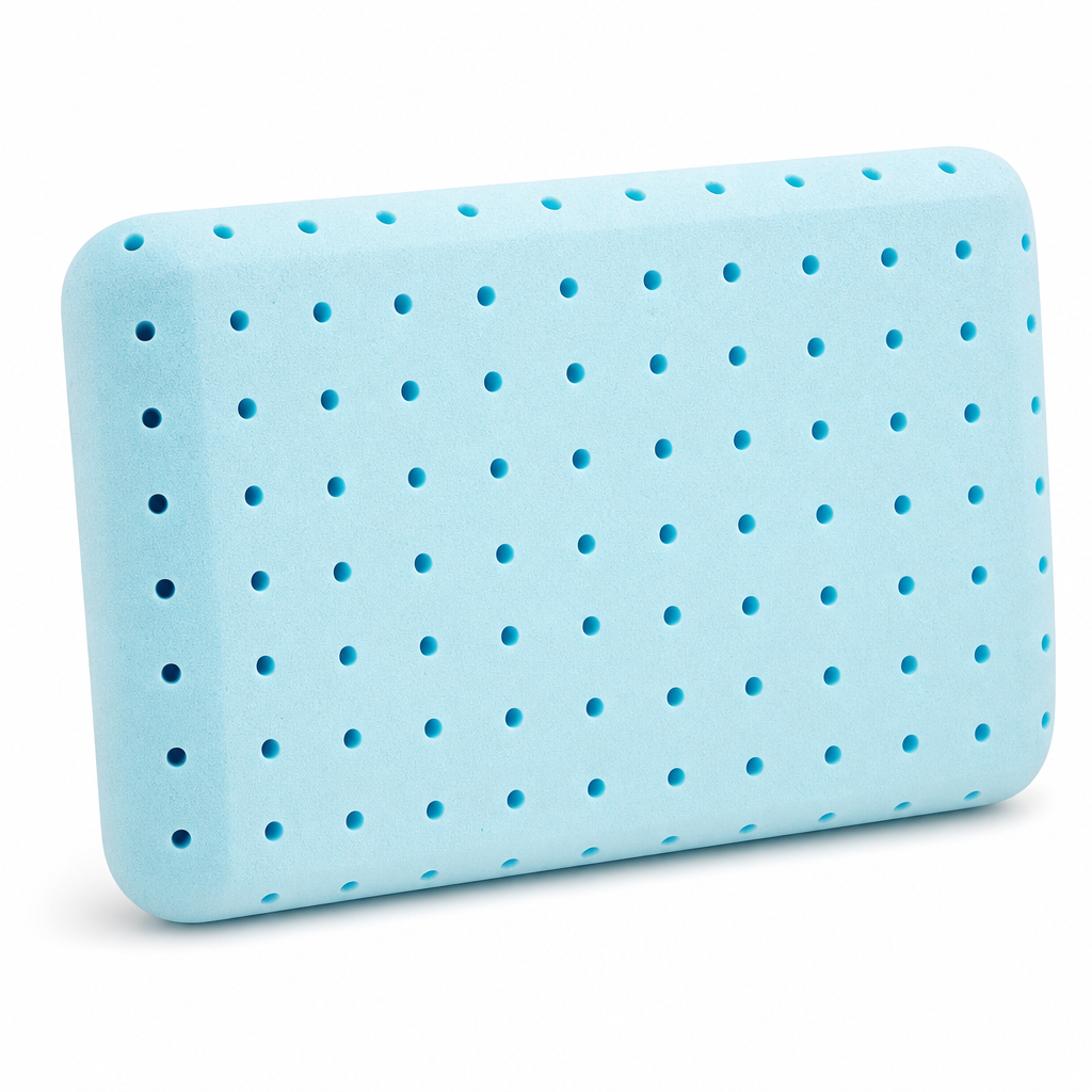 Cooling Memory Foam Pillow, Slow Rebound Open-Cell Foam, Removable Washable Cover, Back Side Stomach Sleep, Standard Queen King