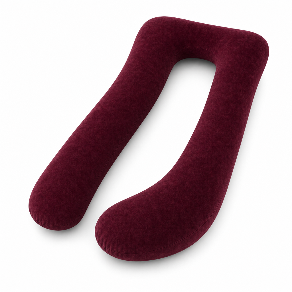 U-Shaped Full Body Pillow 57 and 65 In, Removable Velvet or Cooling Cover, Long Side Sleeper Pillow for Home Bedroom