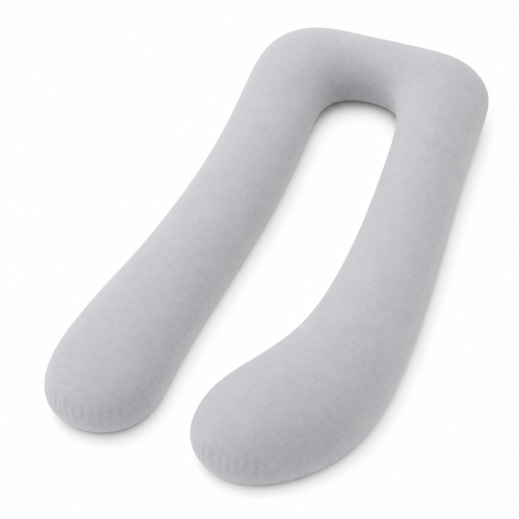 U-Shaped Full Body Pillow 57 and 65 In, Removable Velvet or Cooling Cover, Long Side Sleeper Pillow for Home Bedroom