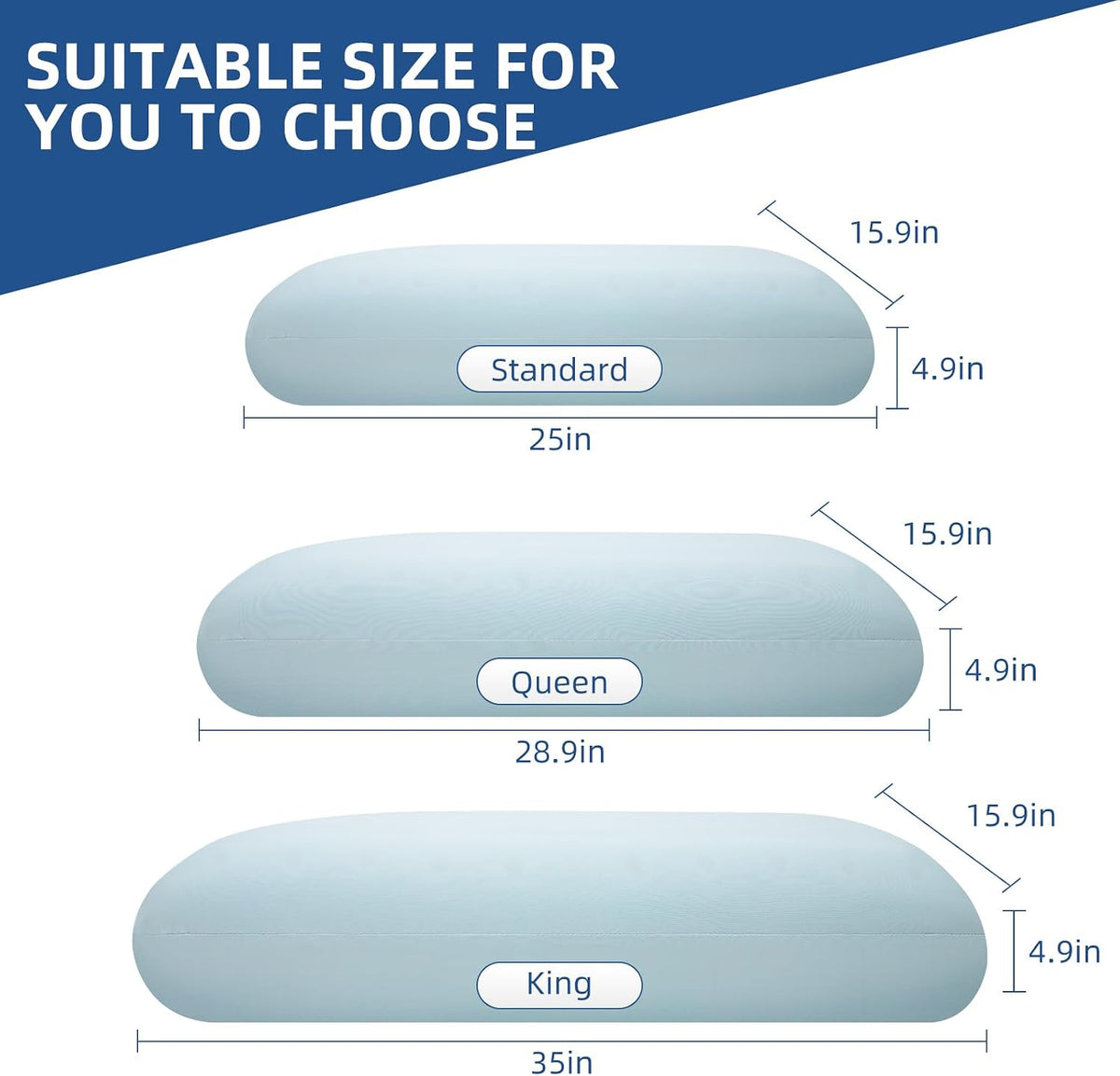 Ultimate Comfort King Size Memory Foam Pillow 2 Pack - Cooling, Washable Cover for All Sleep Positions