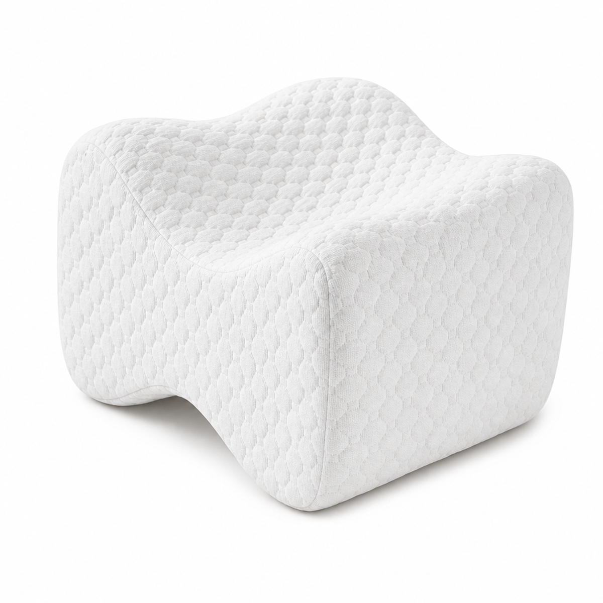 Memory foam contour knee pillow White product only