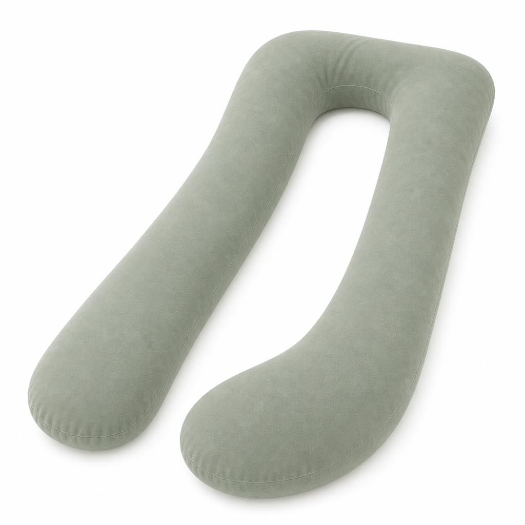U-Shaped Full Body Pillow 57 and 65 In, Removable Velvet or Cooling Cover, Long Side Sleeper Pillow for Home Bedroom