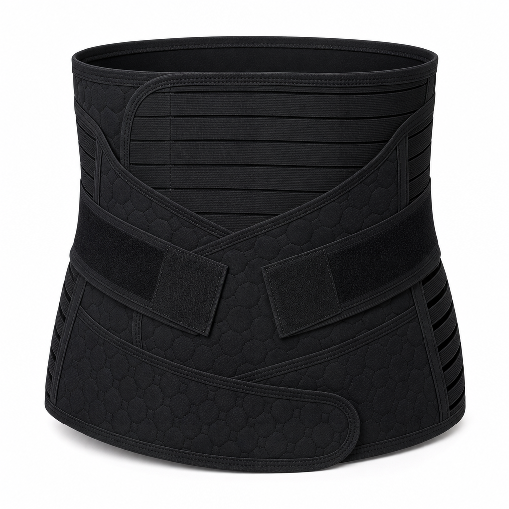 3-in-1 Belly Wrap Support Band for Abdomen Waist and Pelvis, Adjustable Polyester Spandex, Lightweight No-Roll Fit, Sizes S to 2XL Everyday Wear