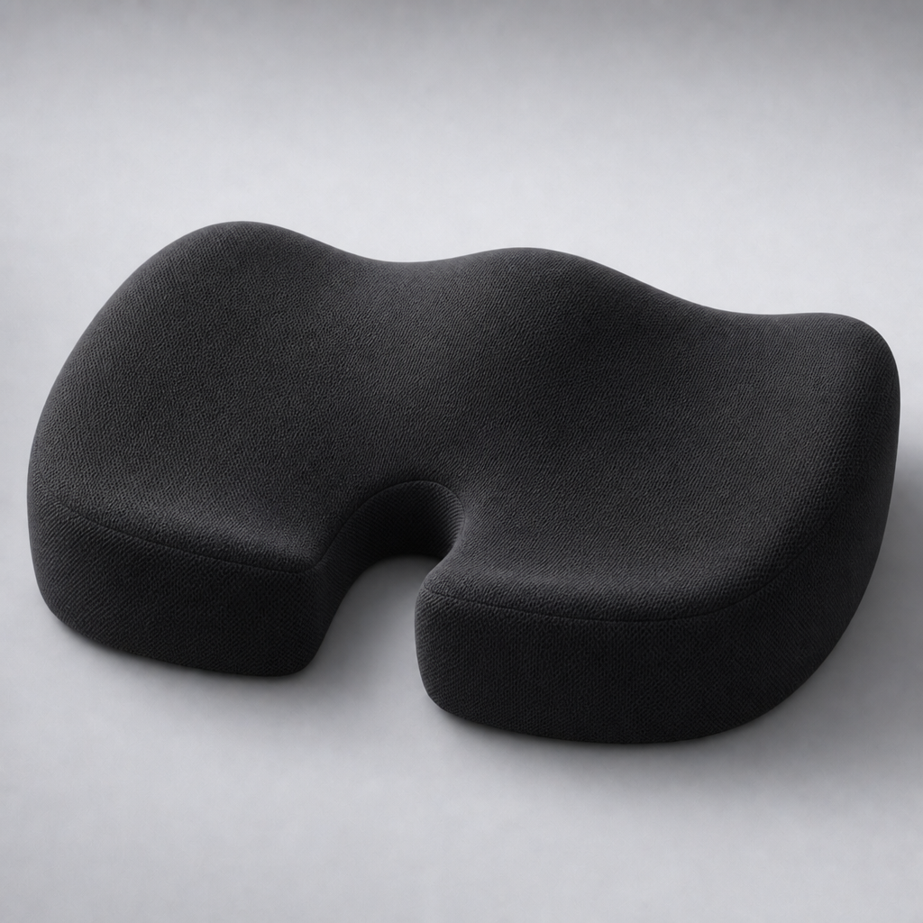 Memory Foam Seat Cushion Ergonomic U-Cut Chair Pad, Washable Cover Non-Slip Base, Office Car Desk Gaming Wheelchair and Long Sitting
