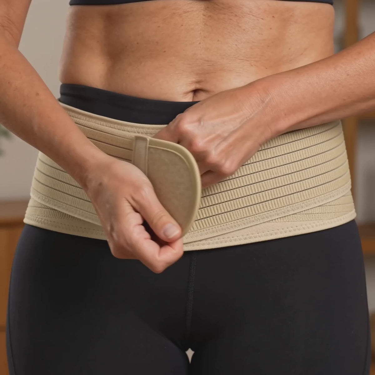 Load video: SI Joint Belt Dual-Layer Neoprene Hip Brace, Non-Slip Adjustable Wrap for Lower Back and Pelvis, Men and Women Hips 32-45 In Everyday Wear