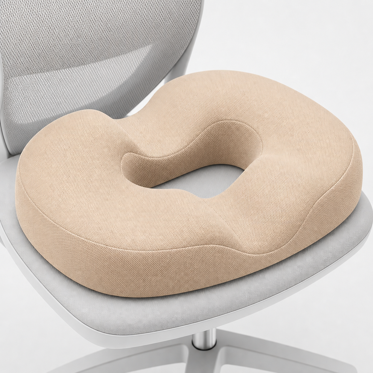 Memory Foam Donut Seat Cushion U-Shaped Ring Chair Pillow, Center Opening Washable Cover, Office Home Car Travel and Long Sitting